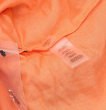 Karl Lagerfeld Cropped Short-Sleeve Button Down Linen Blend Shirt Coral Pink S