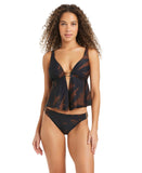Bar III Breeze Fly Away Over-the-Shoulder Tankini Swim Top Java Brown / Black M