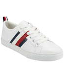 Tommy Hilfiger Womens Low Top Skater Sneaker Lace-Up Flat White Multi 6.5M