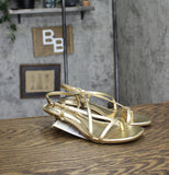 A New Day Womens Reggie Toe Thong Strappy Heels 92611176 Gold Yellow 7.5M