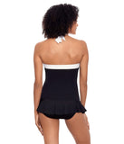 Lauren Ralph Lauren Bel Air Skirted Bandeau One-Piece Swimsuit Black / White 16