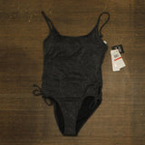 Salt + Cove Juniors Lurex Open-Back Scoop-Neck One-Piece Swimsuit Black XS
