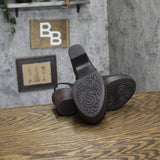 B.O.C. Womens Natasha Mary Jane Block Heel Clogs BC0008009 Black / Brown 6M