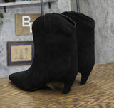 INC International Concepts Womens Secia Western Booties Black Microsuede 10M