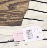 A Pea in the Pod Maternity Knit Striped Nursing T-Shirt White / Black Stripe M