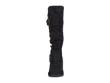 Journee Collection Jester-01 Faux Suede Buckle Flat Boots Black 6M