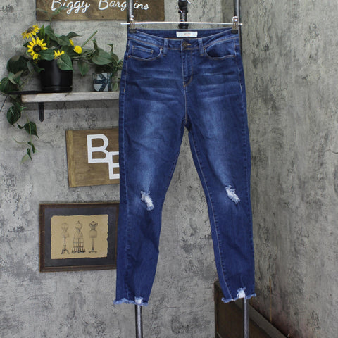 California Vintage Juniors Distressed Stretch Skinny Jeans Blue 9 / 29