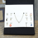 Madison Tyler & Match 12 Days of Charms Chain Necklace Set Silver Gray Multi 16"