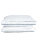 Unikome Diamond Quilted Feather and Down Gusseted 2-Pack Pillows White Standard