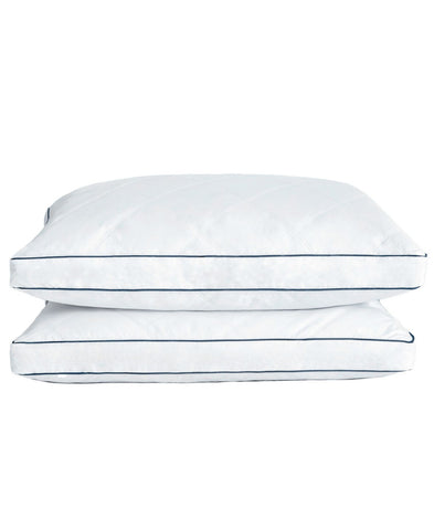 Unikome Diamond Quilted Feather and Down Gusseted 2-Pack Pillows White Standard