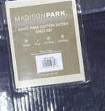 Madison Park 600 TC Pima Cotton Bed Sheet Set 4-Piece MP20-8000 Navy Blue King