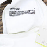 All in Motion Womens Medium Support Seamless Racerback Sports Bra True White S