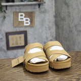 Bearpaw Crux Platform Slide Sandals 1009137019 Iced Coffee Brown 9M