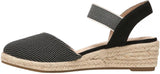 Lifestride Womens Kimmie Espadrille Wedge Sandal Loafer 7258755 Black 7W