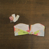 Sanctuary Womens Floral V-Wire Bandeau Bikini Top Swim 19876705700 White Multi L