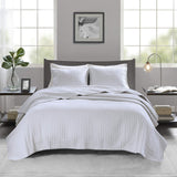 Madison Park Jaxson Quilt Coverlet 3-Piece Set Stripe White King / Cal King