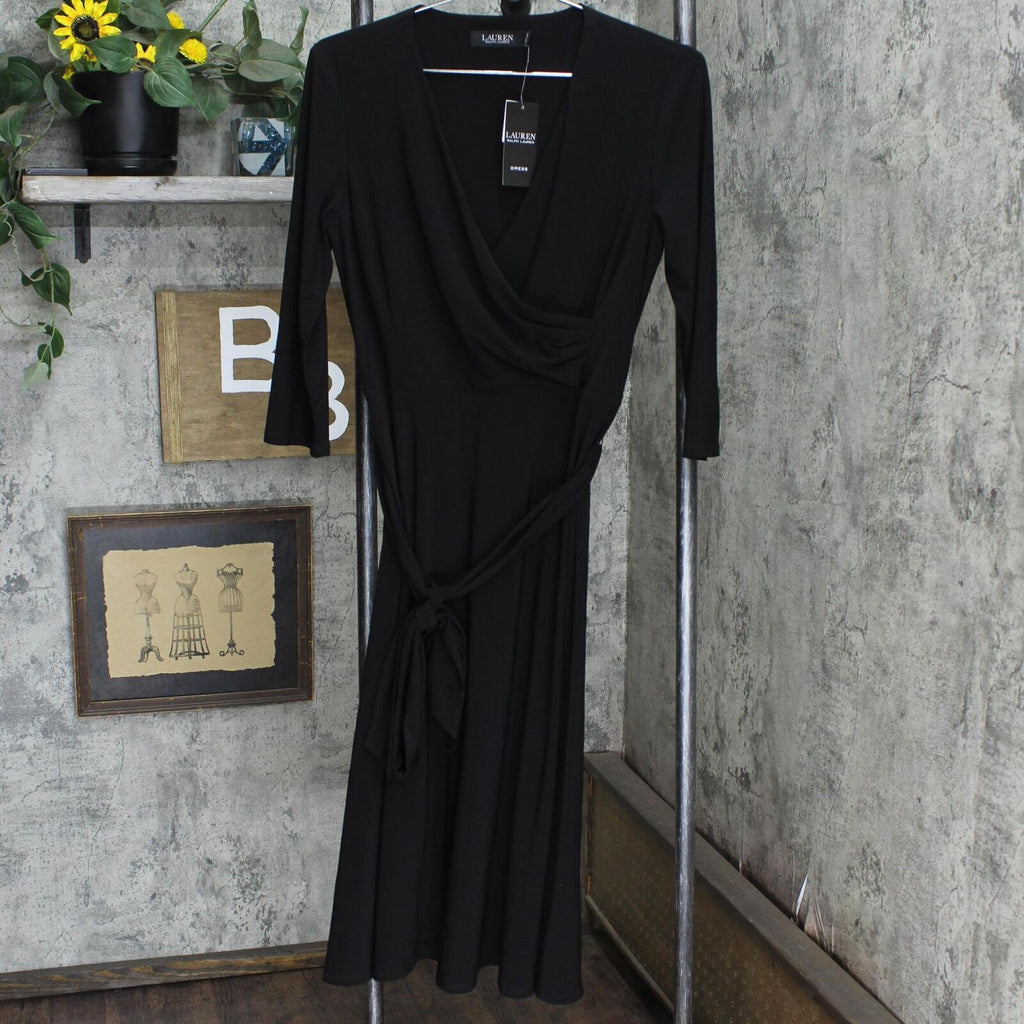 Lauren Ralph Lauren Belted Surplice Jersey V-Neck Dress 250769904004 B –  Biggybargains