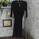 Lauren Ralph Lauren Belted Surplice Jersey V-Neck Dress 250769904004 Black 12