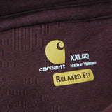 Carhartt Mens Relaxed Fit Fleece Pullover Hoodie Sweatshirt Maroon Red XXL