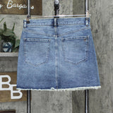 Upwest Womens Frayed Denim Skirt Medium Denim Blue 10