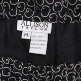 Allison Taylor Womens Silk Lined Ruffle Lightweight Midi Skirt Black Multi M