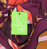 Sam Edelman Womens Hoyal Large Floral High Neck Dress 30F751-S4 Wine Multi Red 6