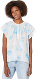 Calvin Klein Womens Printed Flutter Sleeve w/ Buttons M2EAZ578