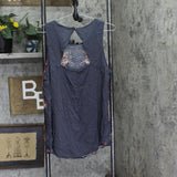 Gypsies & Moondust Juniors  Mirror Print Tunic Tank Gray Multi XL