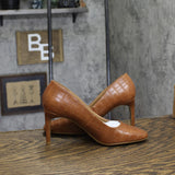 Journee Collection Monalee Tru Comfort Foam Square Toe Mid Heel Pumps Brown 7M
