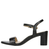 Naturalizer Bristol Ankle Strap Chunky Block Heel Dress Sandal Black Smooth 9
