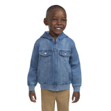 Levi's Knit Full Zip Trucker Hoodie 617830F Sea Salt Blue 24M
