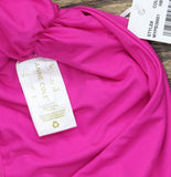 High Waisted Convertible Swim Bottom with Side Shirring Hibiscus Pink 18W