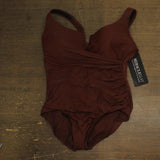 Miraclesuit Womens Plus Size Solids Escape One Piece Swimsuit Tamarind Brown 22W