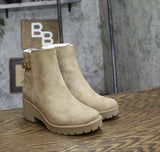 Giani Bernini Womens Vedaa Zip Wedge Bootie 10017765100 Mushroom Brown 5.5M