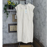 Prologue Women's Short Sleeve Faux Leather Dress 566822 Beige Brown L
