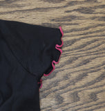 With Jules Big Girls Lettuce-Edge T-Shirt Black / Fuschia L (12/14)