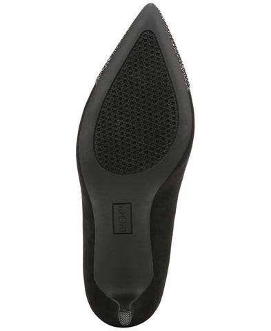 On 34th Womens Jeules Pointed-Toe Slip-On Pumps 10019803700 Black Microsuede 11M