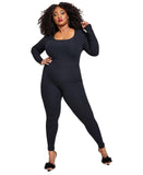 Nina Parker Jumpsuit with Scoop Neck and Back Keyhole Anthracite Black 2X