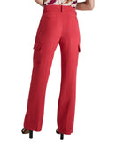 DKNY Womens Solid Straight-Leg Side Pocket Pants UE4PA340 Sangria Red 14