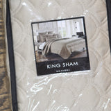 J. Queen New York Lyndon Quilted Single Pillow Sham Taupe Brown King