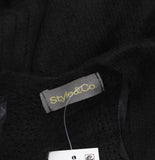 Style & Co. Womens Solid Ribbed Toggle Topper Chunky Fuzzy SC4642501 Black