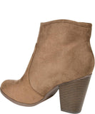 Journee Collection Womens Side Zip Link Booties LINK-TAU Taupe Brown 8M