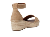 Franco Sarto Womens Pela Suede Wedge Platform Sandals Sandstone Brown 10M