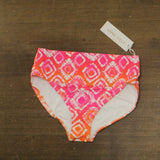 Anne Cole High Waist Soft Band Bikini Bottom Tie Dye Foulard Orange Multi M