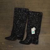 A New Day Womens Abba Sequin Foldover Tall Boots 91636693 Black 8M