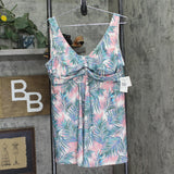 Raisins Curve Printed Twist-Front Swimdress One Piece Swimsuit Pink Multi 20W
