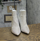 A New Day Womens Cailin Rhinestone Wide Width Ankle Boots Silver Gray 5W