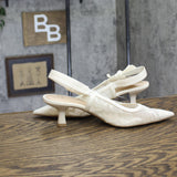 A New Day Womens Milan Slingback Pumps Lace 93708032 Cream Off White 9M