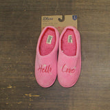Dluxe By Dearfoams Womens Hello Love Slide Slippers 92285261 Pink L (9-10)