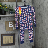 Holiday Lane Youth Girls 2-Piece Pajama Shirt Pants Set Stamp Navy Blue 10